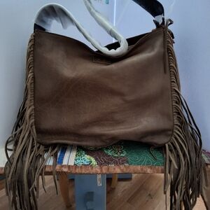 STS Ranchwear Brown Leather Fringe Shoulder Bag